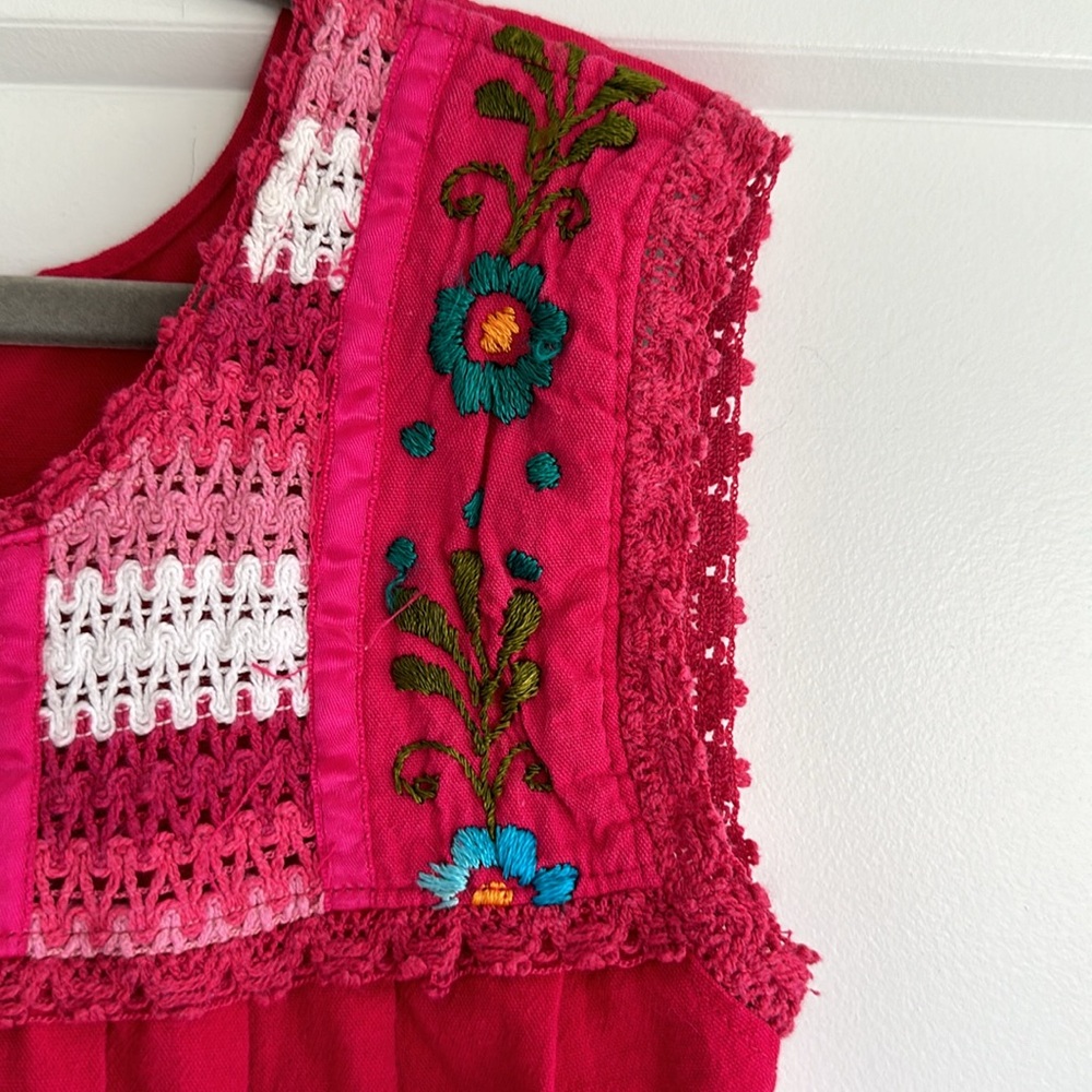 Traditional 6T Mexican Huipil embroidered dress - Picture 5 of 8